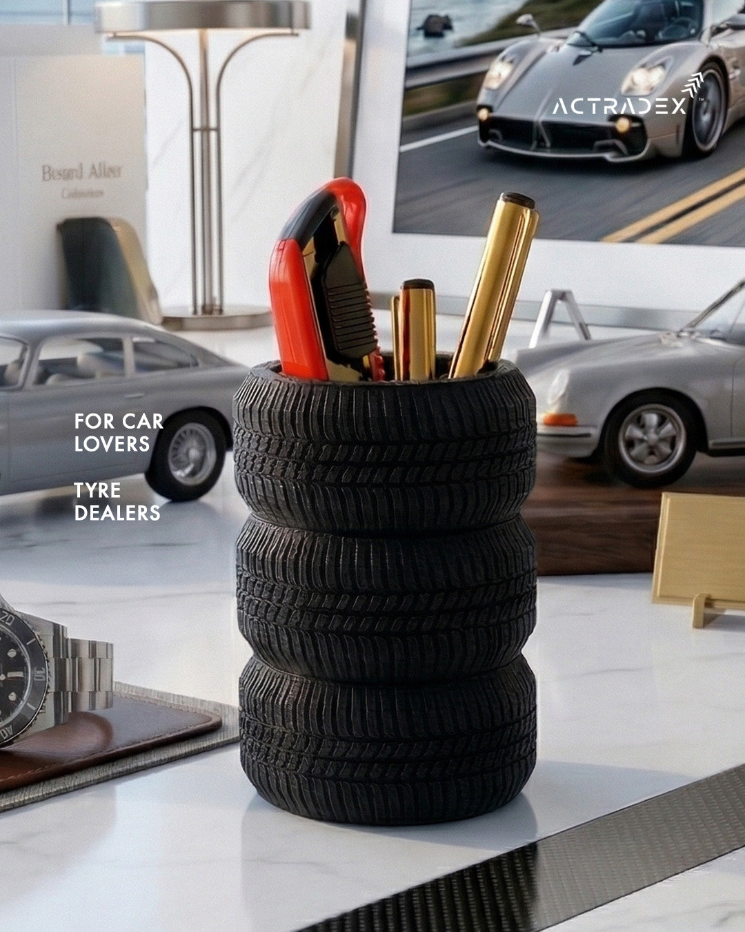 Mini Tyre Desk Organizer