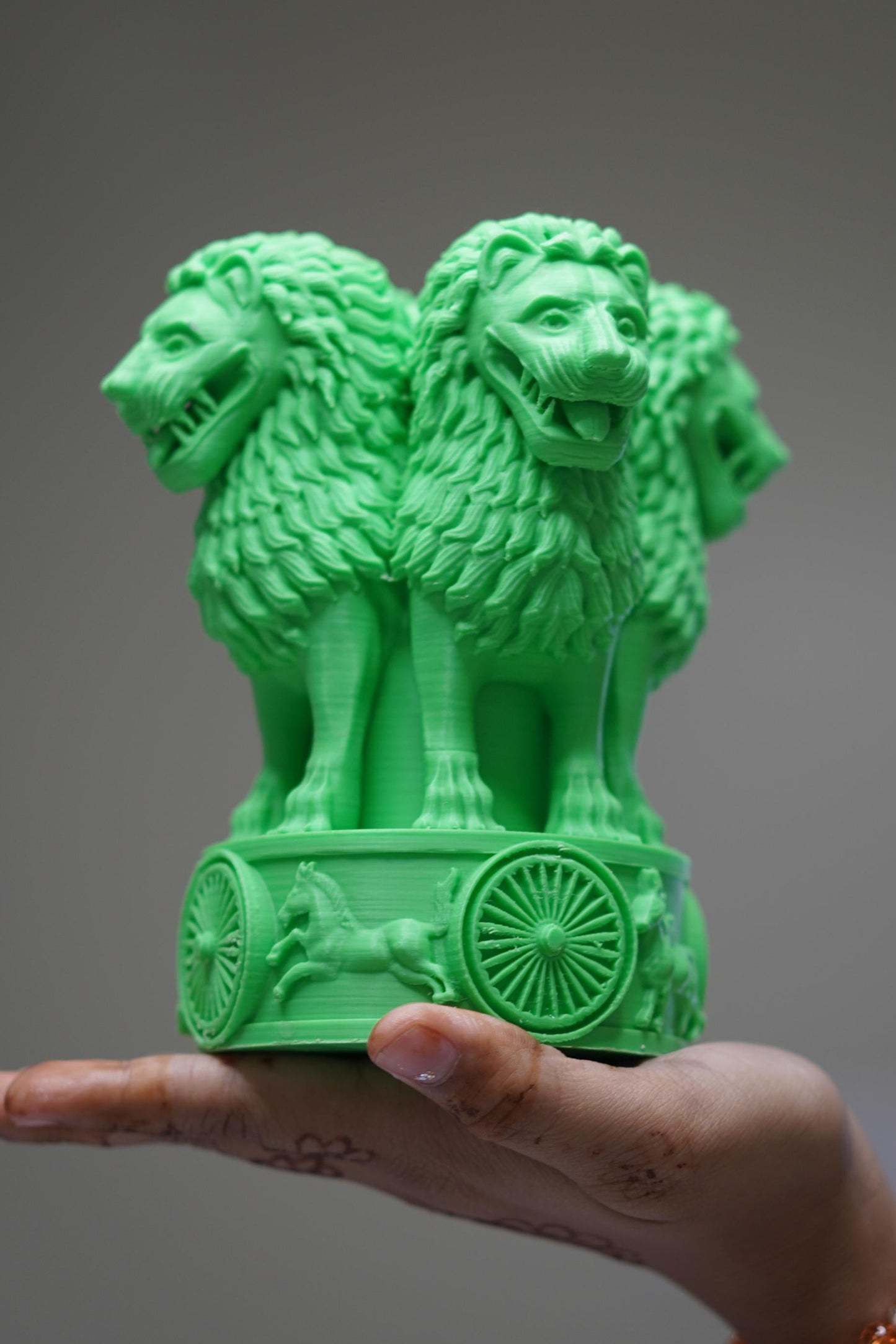 Ashoka Lion Capital Statue - 6 Inch Indian National Emblem